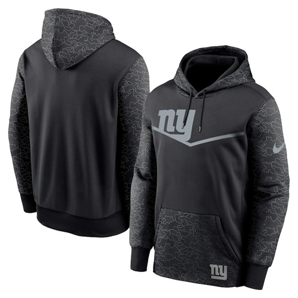 Men's New York Giants Black Reflective Therma Hoodie